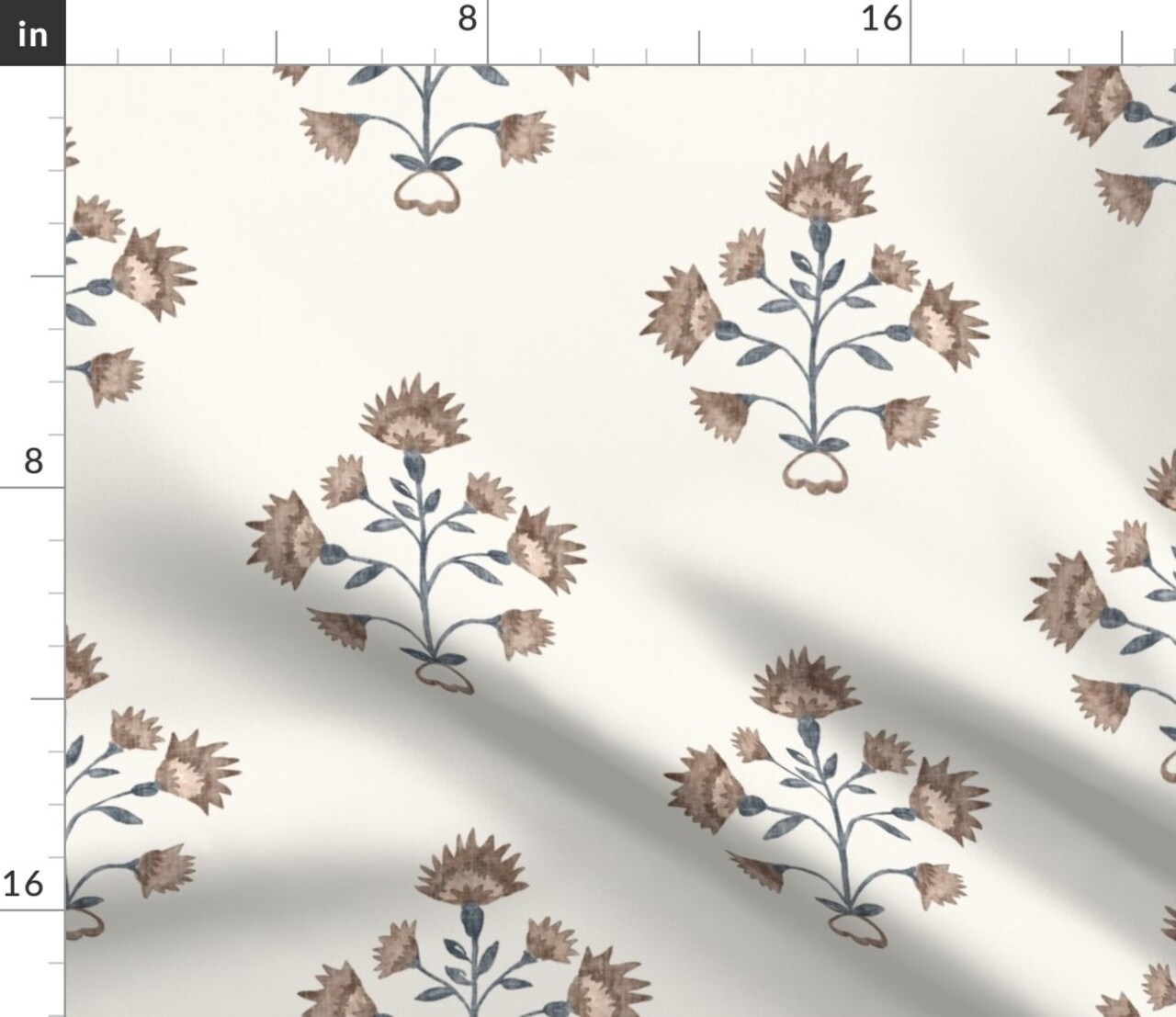 Modern Floral Traditional Stem Wildflower Custom Printed Fabric by Spoonflower Various Fabrics by the Yard or Fat Quarter